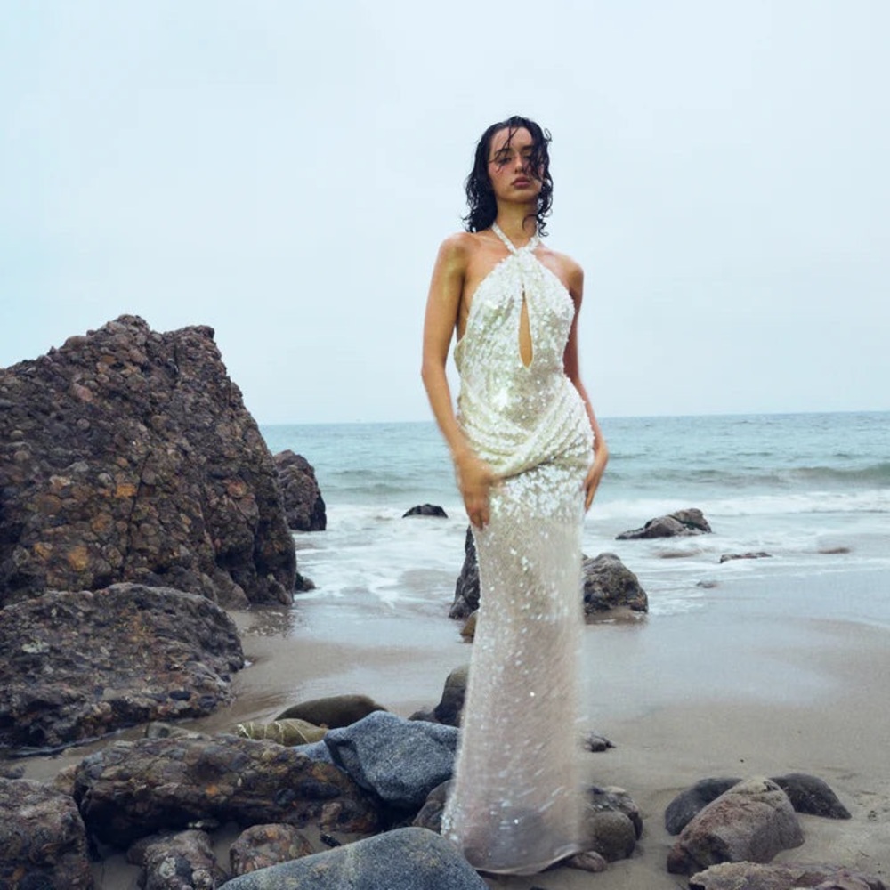 For Love And Lemons Sydney Sequin Maxi Dress NWT